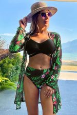 paréo à fleurs drapé